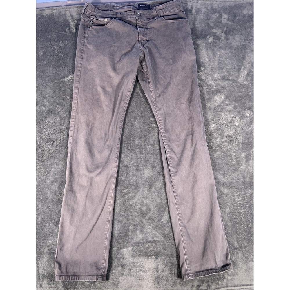 EU 33 AG Adriano Goldschmied Tellis Modern Slim Pants Gray Cotton Stretch Men